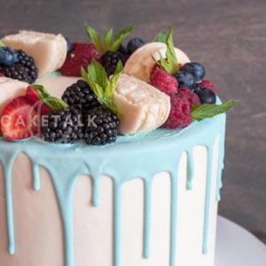 Fresh Fruit Cake | Duck blue berry crescent cake with fresh fruit layered in dubai