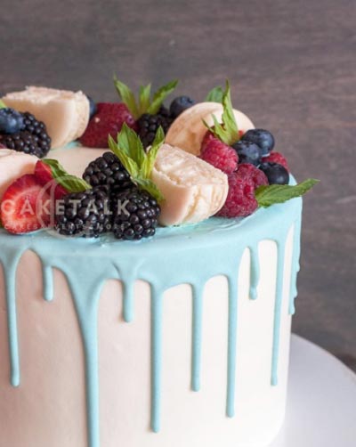 Fresh Fruit Cake | Duck blue berry crescent cake with fresh fruit layered in dubai