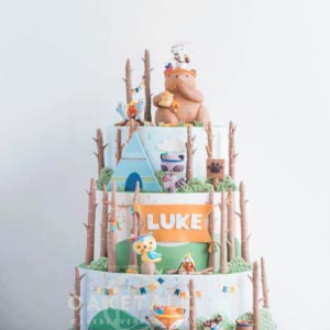 Cake for Kids | Green forest camp cake for kids in dubai