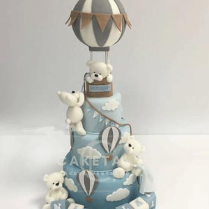 Cake for kids | White bear balloon cake for kids in dubai