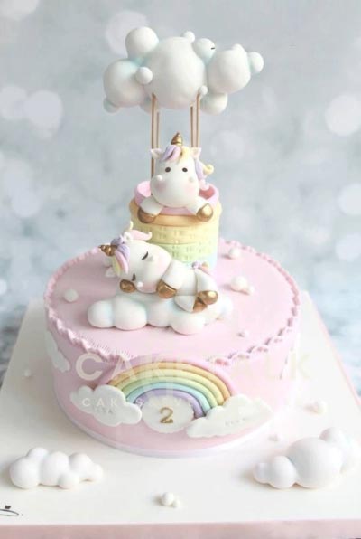 Cake for Kids | Unicorn cloud rainbow cake for kids in dubai