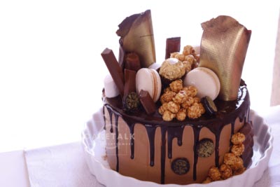Birthday Cake | Gold chocolate mine birthday cake in dubai