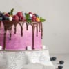 Fresh Fruits Cake | Pink marshmallow and fresh fruits cake for your anniversary in dubai