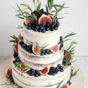 Three Tier Fig and Berry Blossom Cake