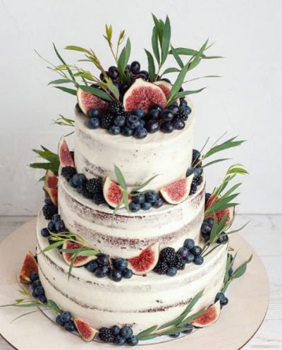Three Tier Fig and Berry Blossom Cake