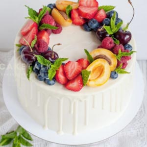 Fresh Fruits Cake | White chocolate and fruits paradise cake in dubai