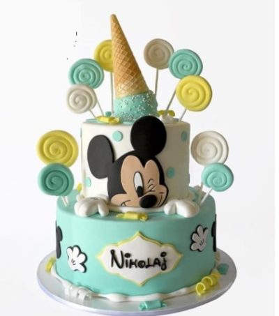 Mickey Mouse Cake Two Tier – Kids Birthday Cakes