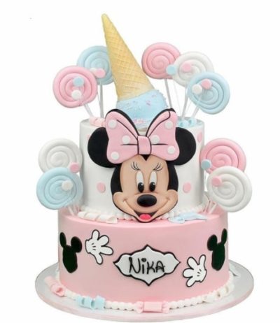 Minnie Mouse Two Tier Cake 3 – Kids Birthday Cakes in Dubai