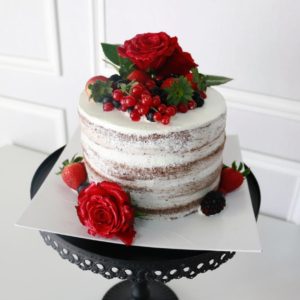 Naked Rose Cake