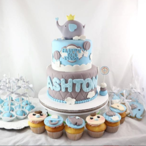 Baby Boy Elephant Dessert Set