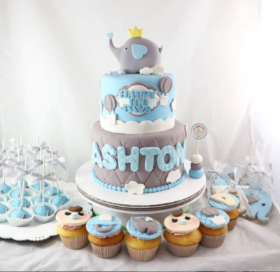 Baby Boy Elephant Dessert Set