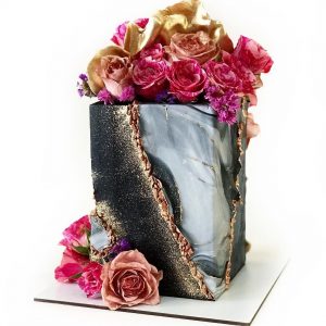 Black Marble Wrapped Cake Buy Customized Cake Online