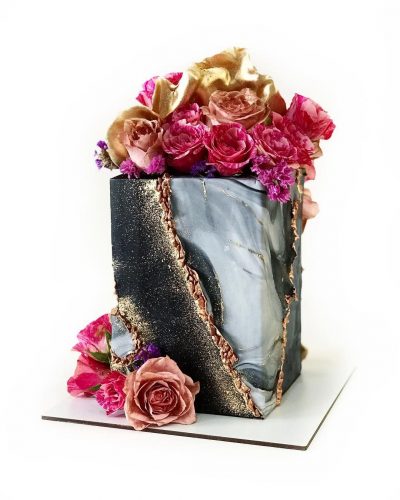 Black Marble Wrapped Cake Buy Customized Cake Online