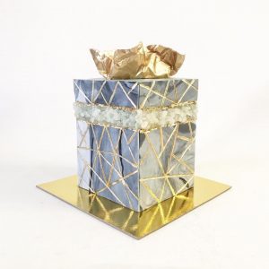 Geometric Grey Box Cake