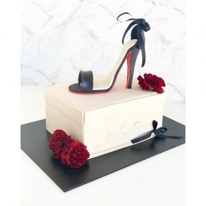 Simple White Shoe Box Cake