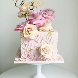 Pink Floral Box Cake