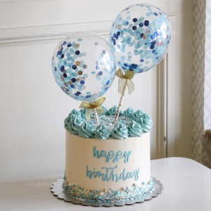 Blue Balloon Cream Cake