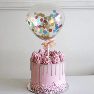 Pink Balloon Cream Cake