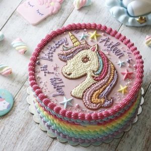 Unicorn Rainbow Cream Cake - 1