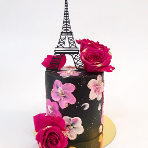 Black Eiffel Tower Cake