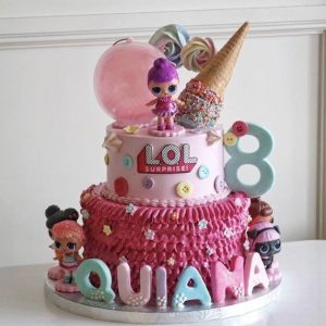 LOL Two Tier Cream Cake