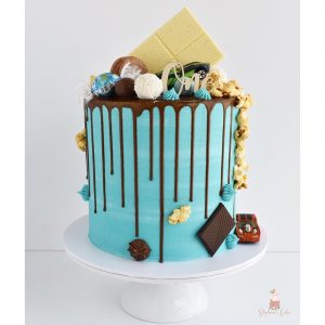 Blue Drip Cake