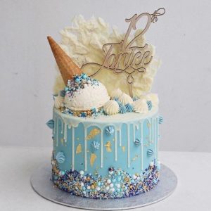 Baby Blue Cream Cake