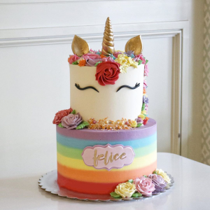 Unicorn Rainbow Two Tier Cake