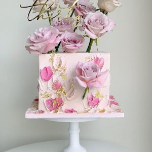 Pink Rose Box Cake
