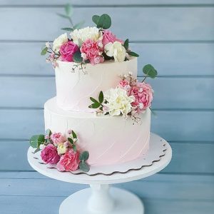 Two Tier Flower Cake