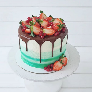 Green Chocolate Drip Cake