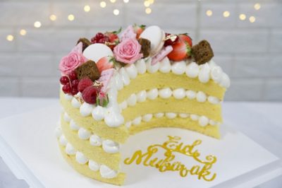 Eid Mubarak pink rose cake – 1