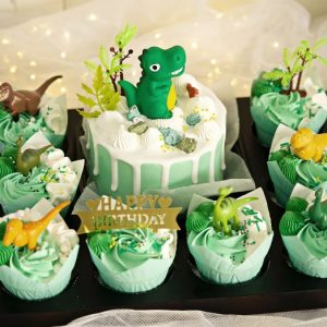 Dino Theme Cake with Cupcakes
