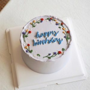 Flower wreath hand drawing cake
