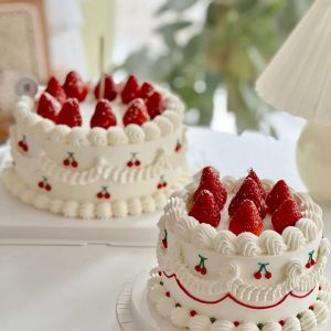 Strawberry Cherry Drawing Cake