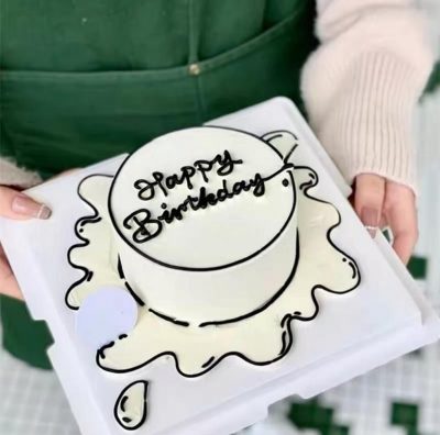 Trendy 2D birthday cake