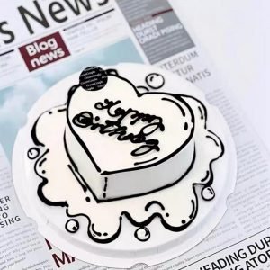 Trendy 2D Heart Cake
