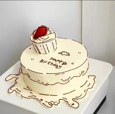 Trendy cupcake 2D cake