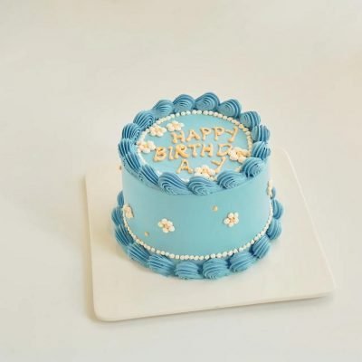 Trendy Sky Blue Cake