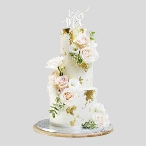 Pristine Rose & Foliage Elegance Cake
