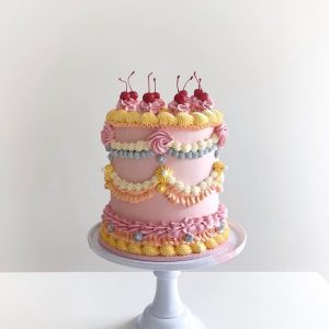 Chic Retro Rainbow Delight Cake