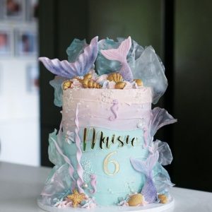 Underwater Rainbow Mermaid Cake